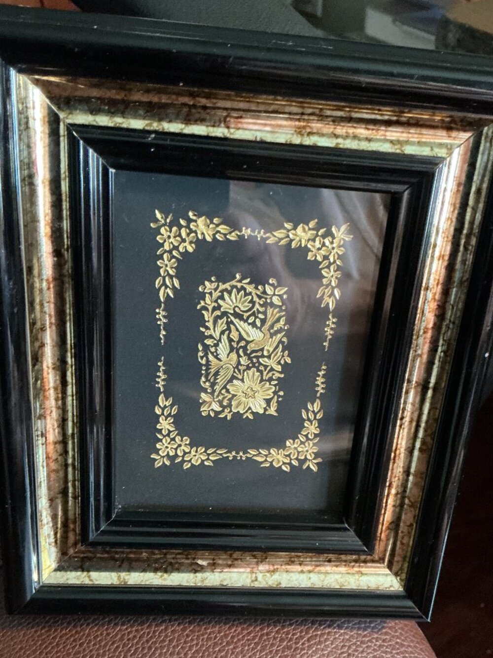 Vintage Framed Damasquinado De Toledo 24-Karat Wall Art From Spain